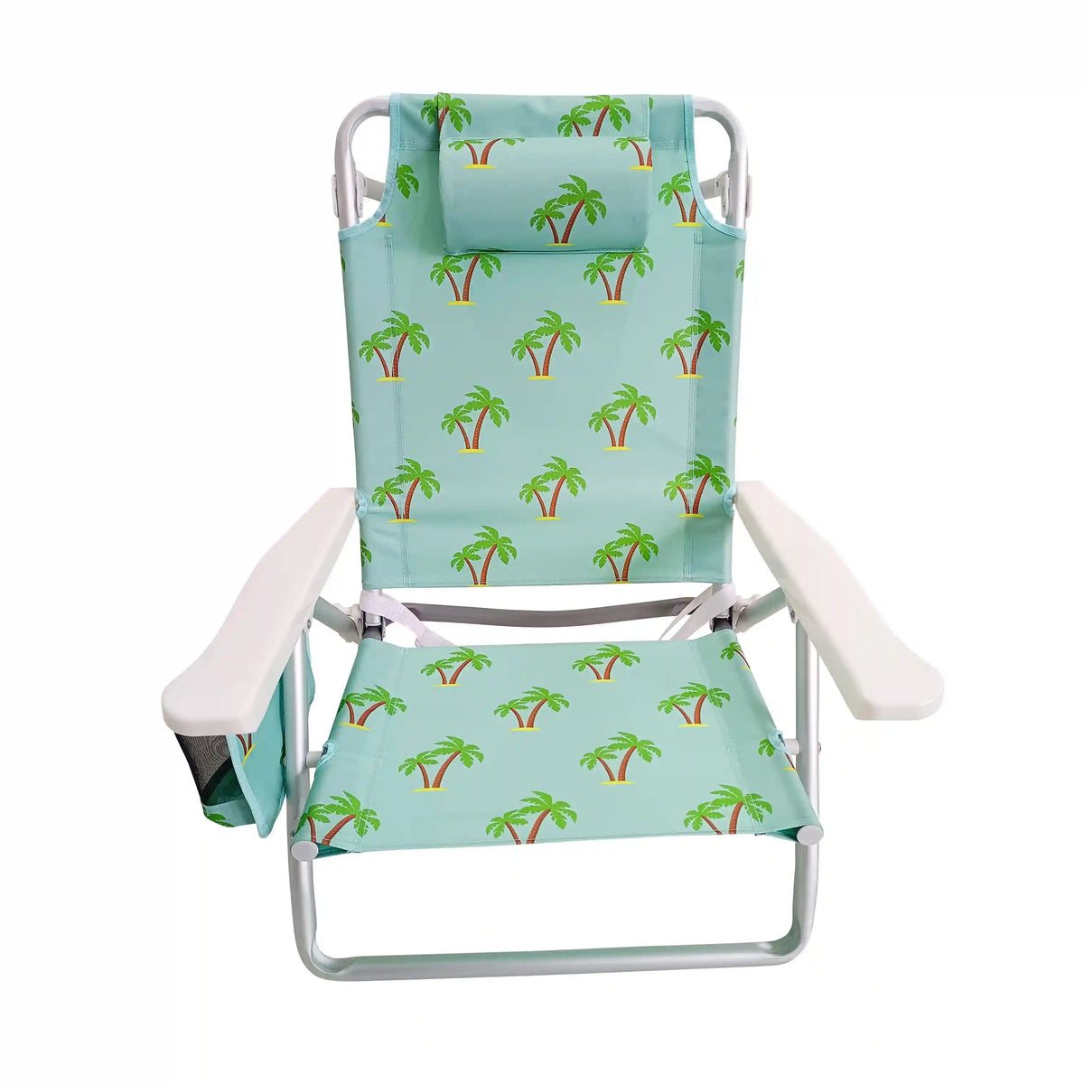 Bliss Hammocks Fldng Beach Chair | W/ Towel Rack/Extension Leg & Cup Hldr W/Pocket |Palm Tree
