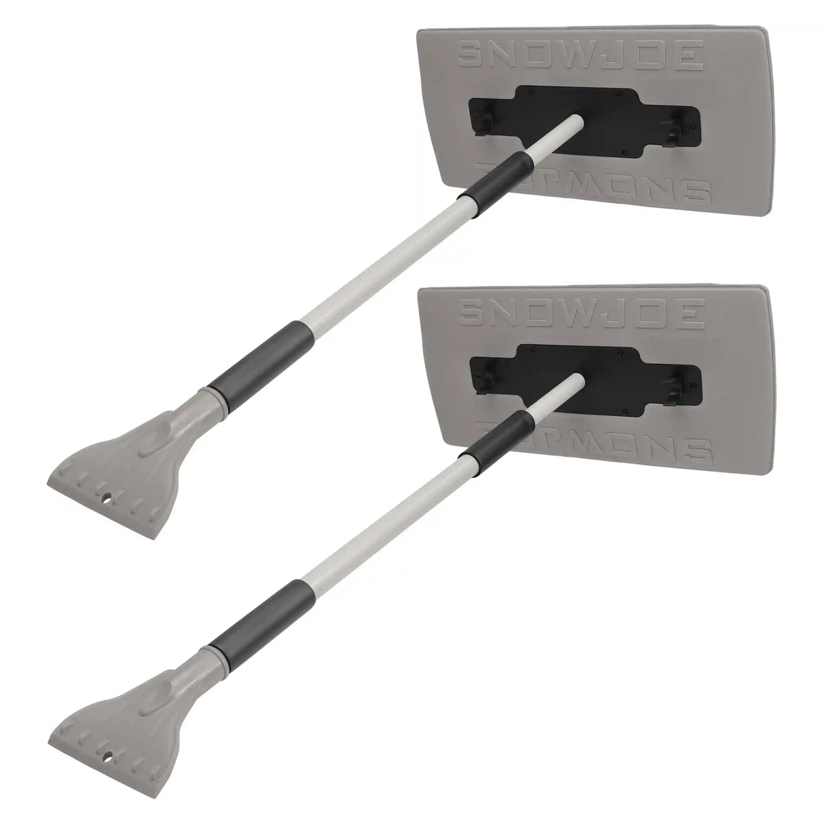 Snow Joe SJBLZD-JMB-GRY2 Jumbo Telescoping Snow Broom + Ice Scraper | 2-Pack (Gray)