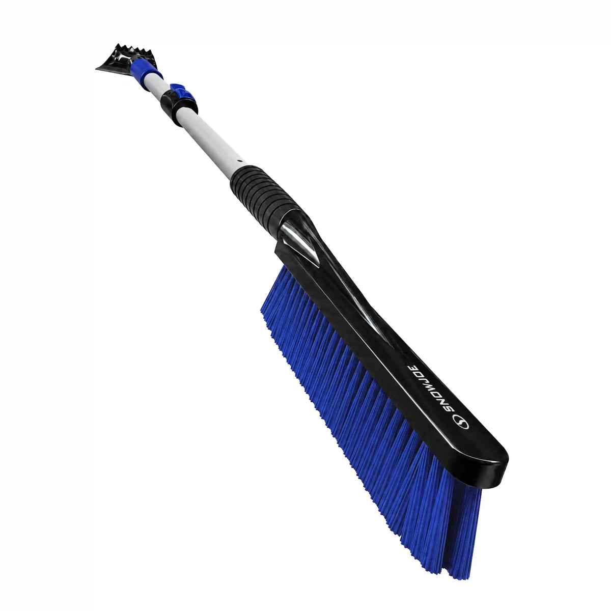 Snow Joe Extendable Ice Scraper + Snow Brush | Curved Angle of Attack Pole | 42-Inch