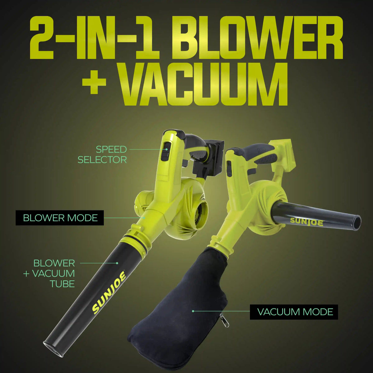 Sun Joe 24-Volt* IONMAX Workshop Blower + Vacuum | W/ 2.0-Ah Battery + Charger