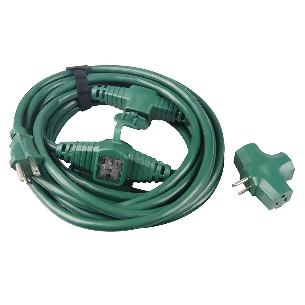 Snow Joe + Sun Joe PJEXT25MO-GRN Indoor + Outdoor Extension Cord | 25-Foot | Cord Connect Adapter | Green