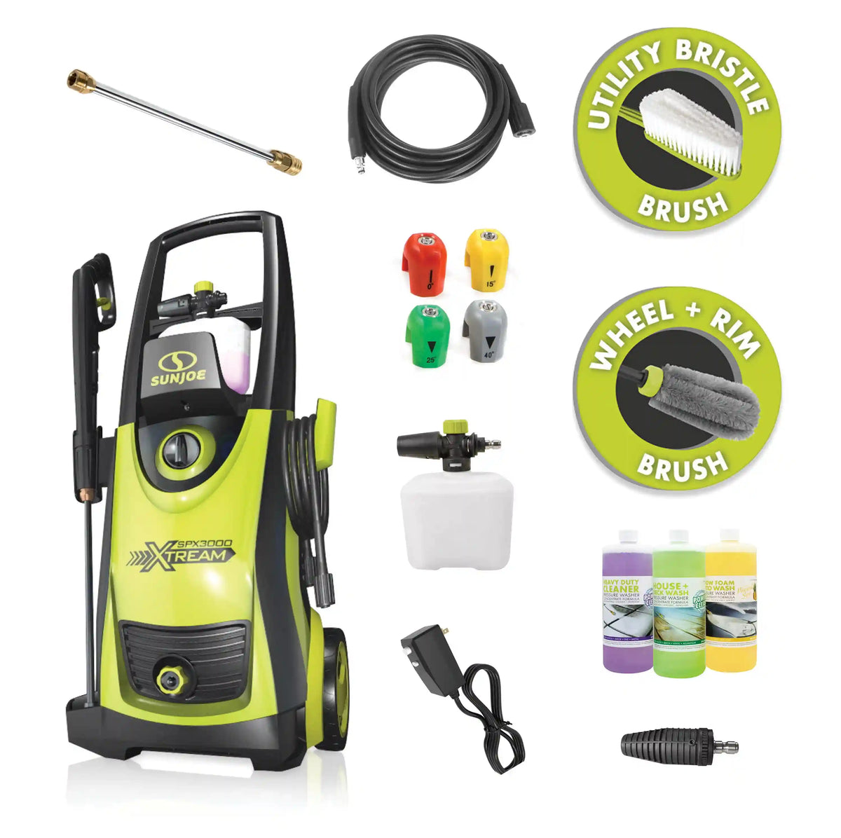 Sun Joe SPX3000®-XT1-MP3 XTREAM Clean Electric Pressure Washer | 13-Amp | Most Popular Accessory Bundle| XTREAM Triple Action Power