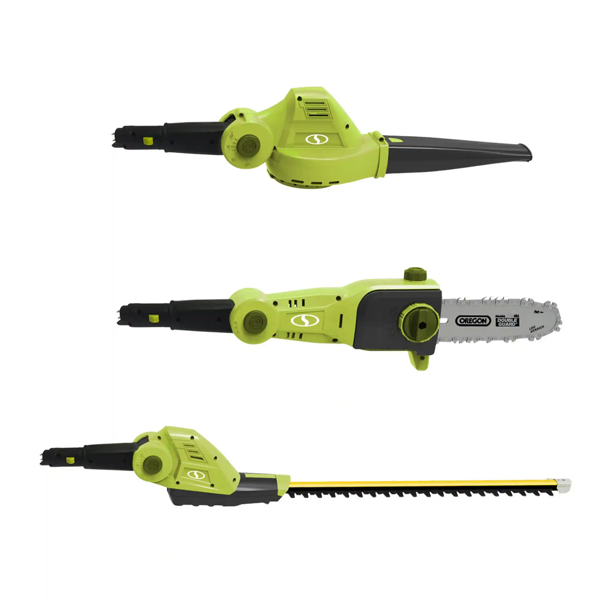Sun Joe 24V-GTS4004-XT 24-Volt* 3-in-1 Cordless Yard Care Solution | Hedge Trimmer | Pole Saw | Leaf Blower | W/ 2 x 2.0-Ah Batteries + Dual Port Charger