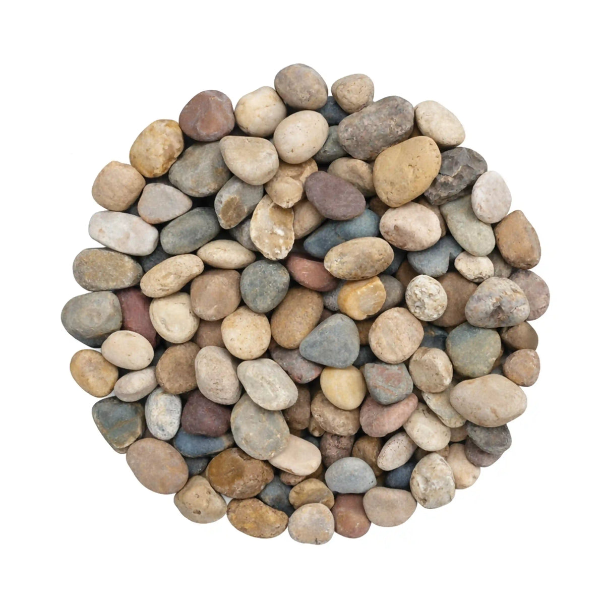 Sun Joe Natural Mixed Decorative River Rocks | 2-3 In. Stone Size | 25-Lb. Bag