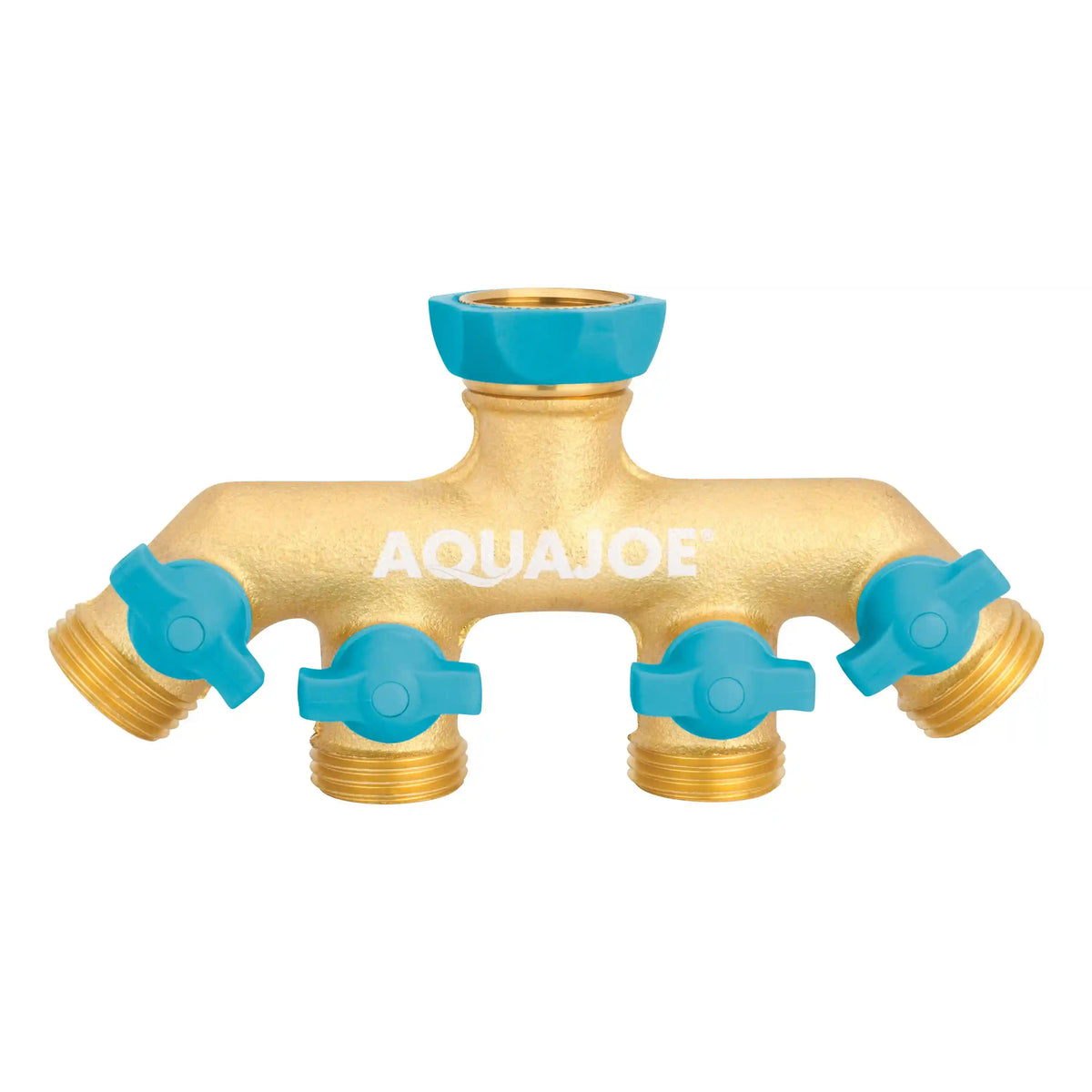 Aqua Joe AJ-FS4W Solid Brass 4-Connection Garden Hose Splitter