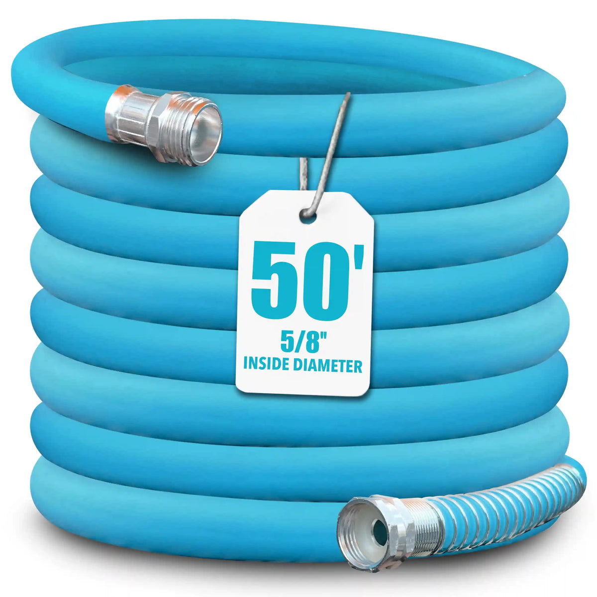 Aqua Joe Hybrid Polymer FLEX Garden Hose | 50-Foot | 5/8-Inch Diameter