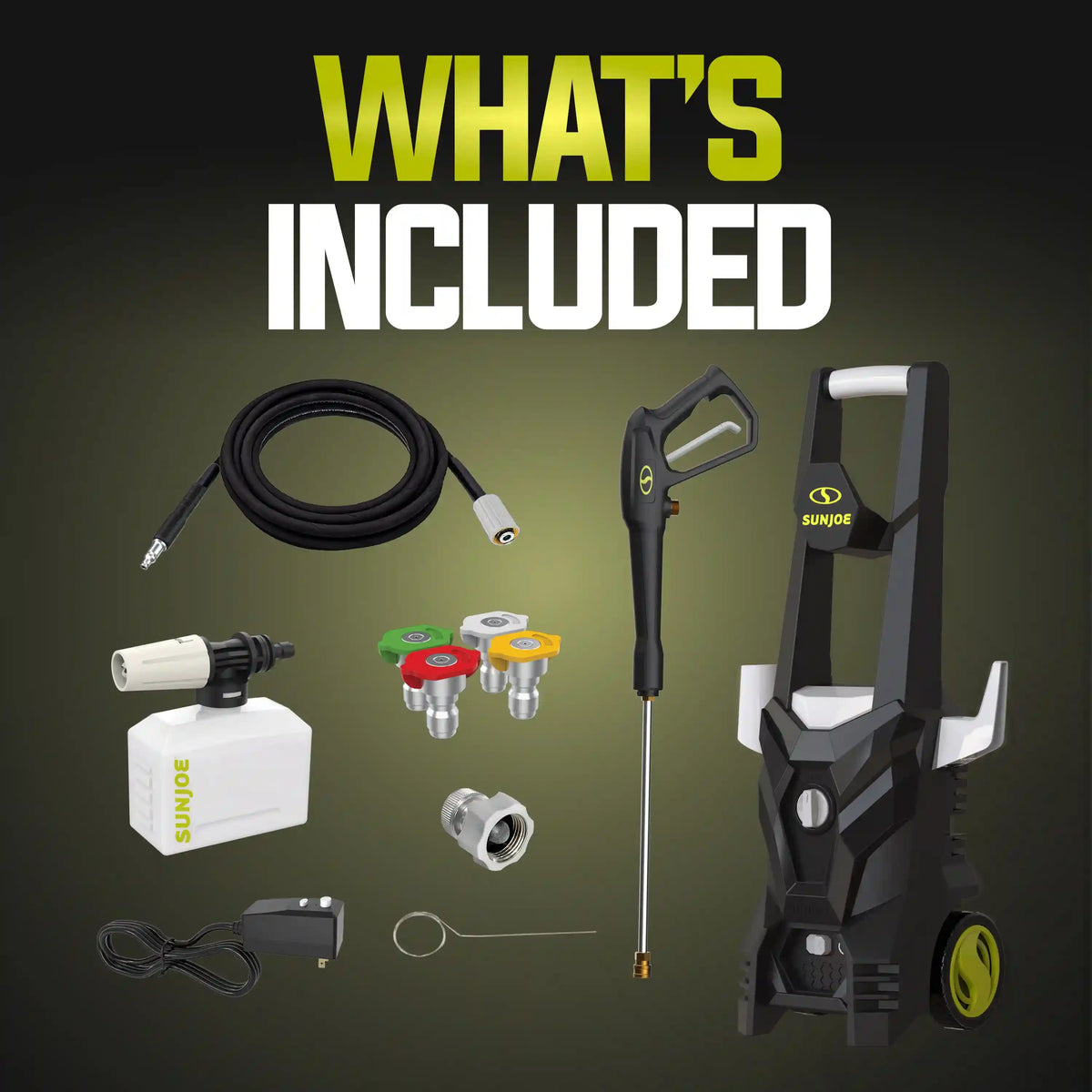 Sun Joe 1800 PSI Max All-Purpose Electric Pressure Washer | 13-Amp | 4 Nozzles | Foamer Cannon