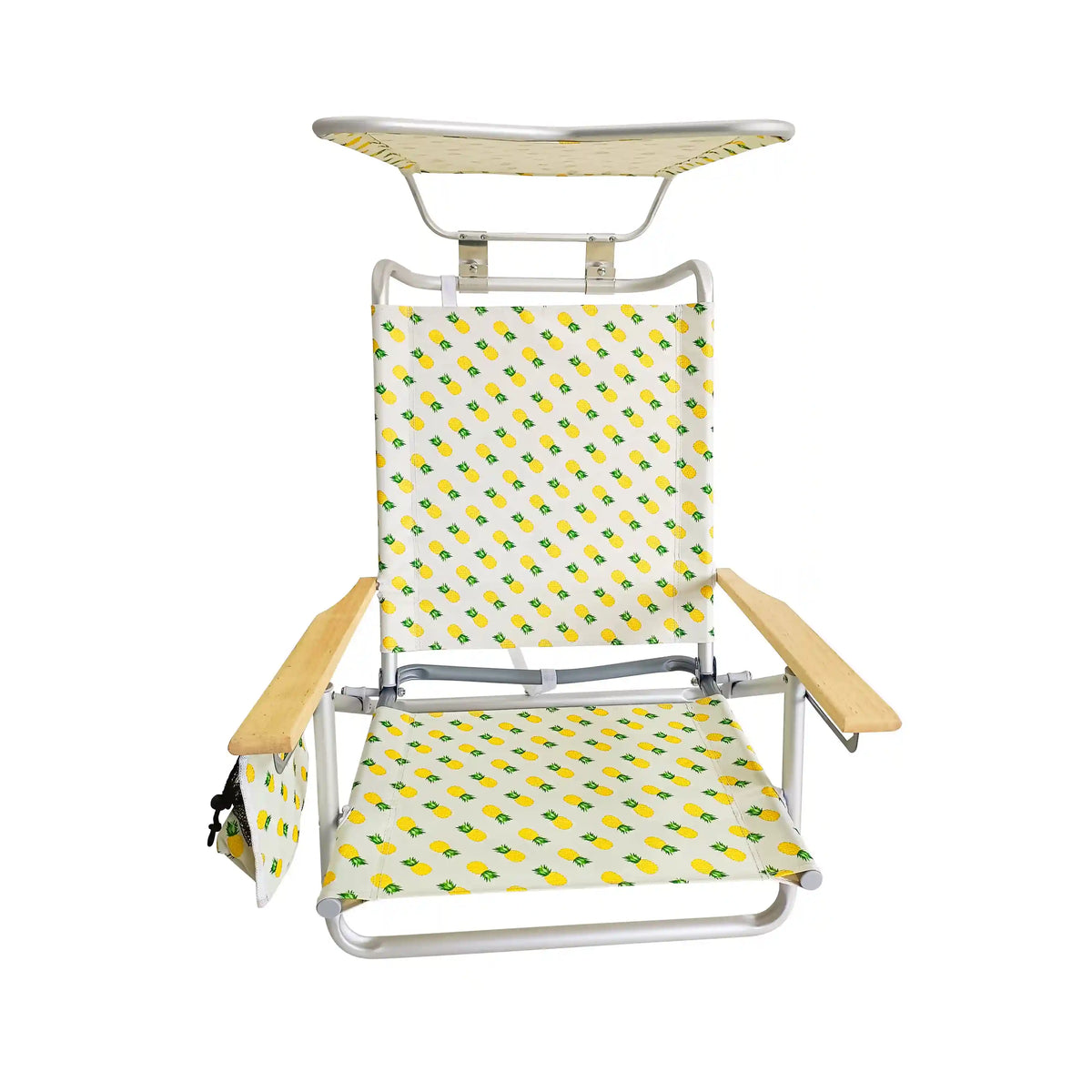 Bliss Hammocks Fldng Beach Chair | W/Canopy, Pocket, Cup Hldr, & Carry Straps| Pineapple