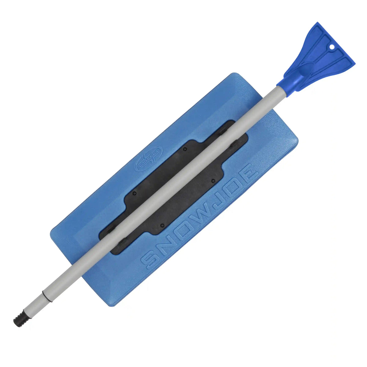 Snow Joe SJBLZD-AZ 2-in-1 Snow Broom with 18-Inch Foam Head + Large Ice Scraper, Blue