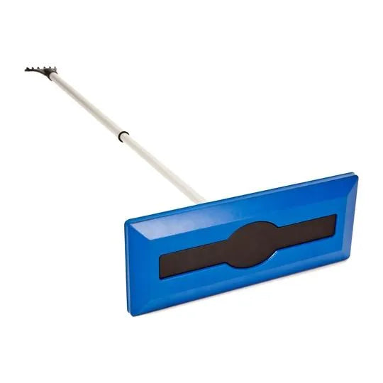 Snow Joe SJBLZD-AZ 2-in-1 Snow Broom with 18-Inch Foam Head + Large Ice Scraper, Blue