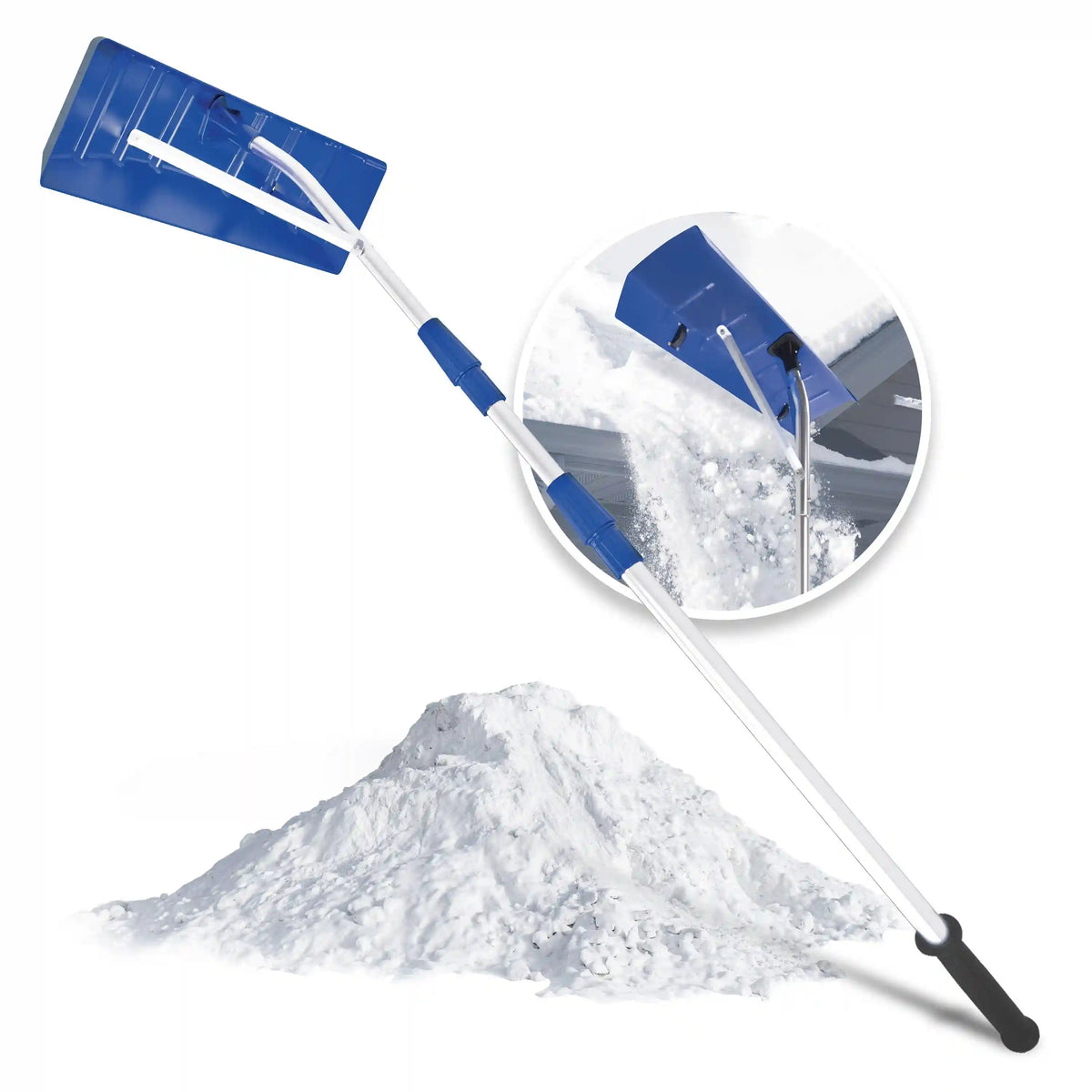 Snow Joe Telescoping Snow Shovel Roof Rake | 21-Foot Extension | Poly Blade
