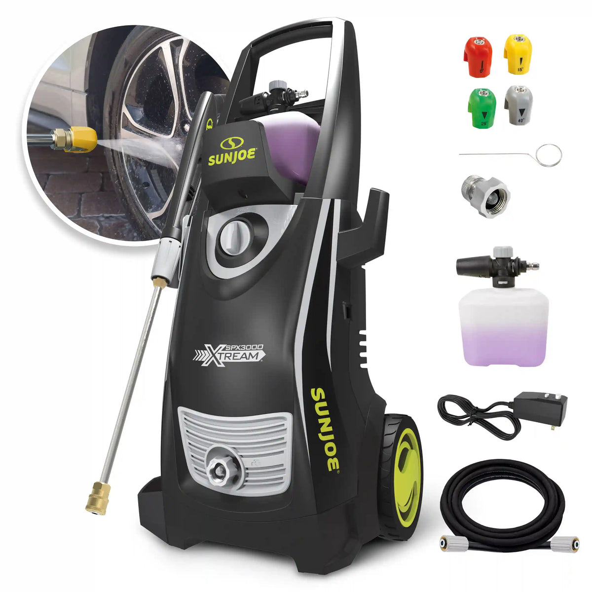 Sun Joe SPX3000 XTREAM® Clean Electric Pressure Washer + Patio Cleaner + Sky Lance W/ Accessories| 14.9-Amp