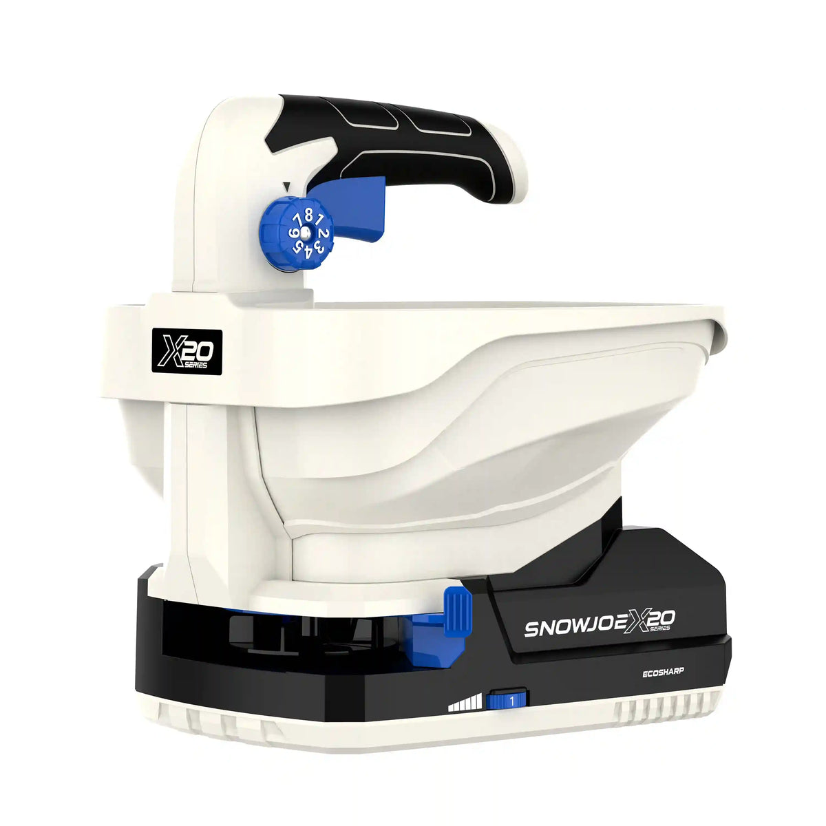 Snow Joe X20-Series Cordless Handheld Spreader | 2200 MAX RPM | W/ 2000 mAh Battery (2.0-Amp) + Charger