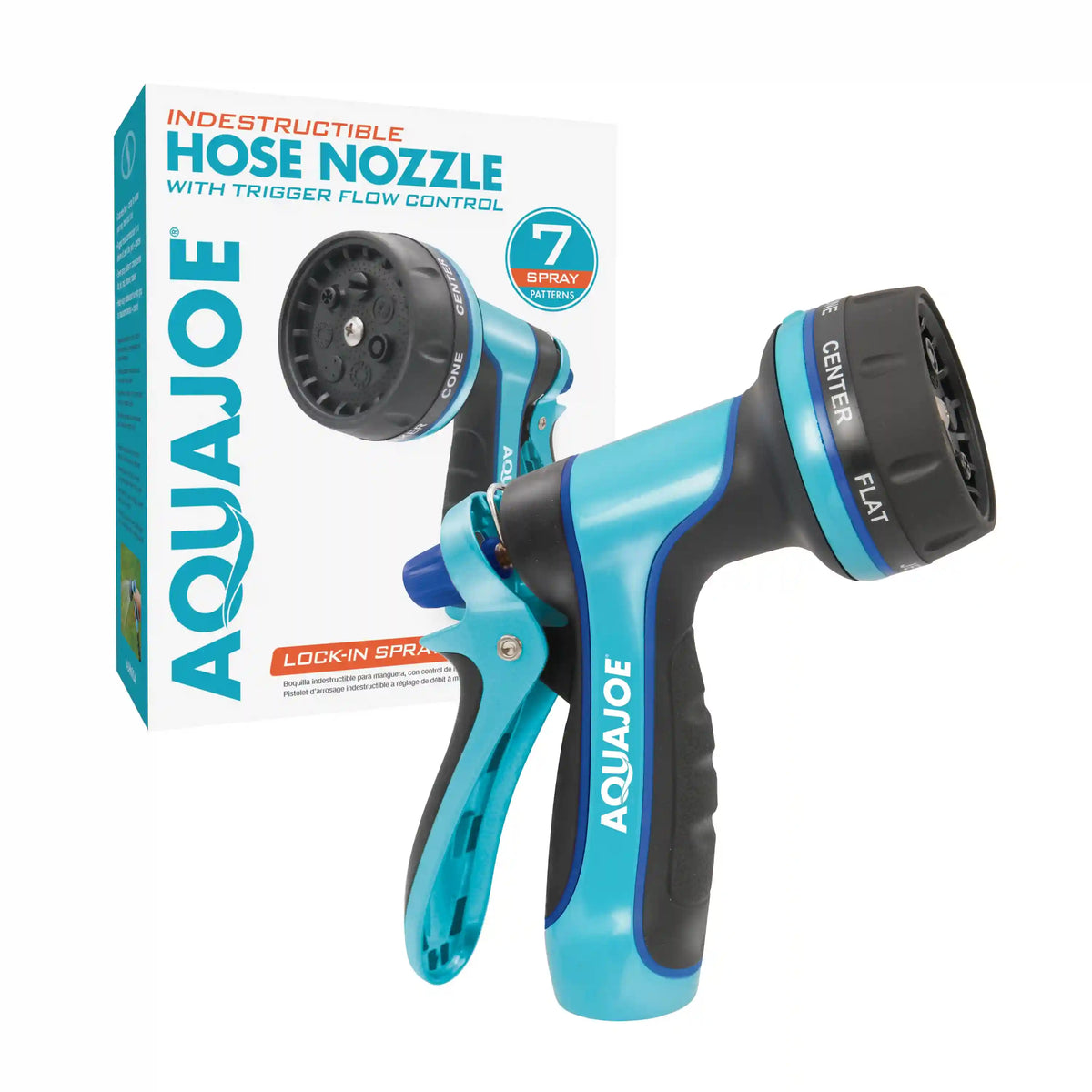 Aqua Joe Indestructible Series Heavy-Duty Metal Trigger Nozzle | Multi-Function | 7-Spray Patterns