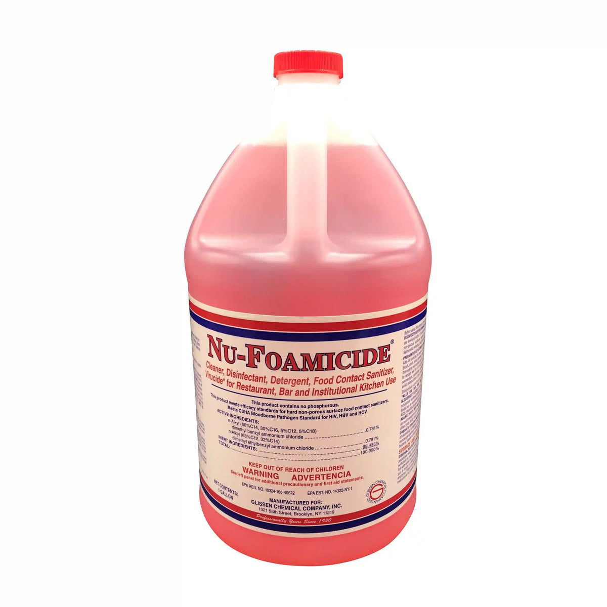 Glissen Chemical Nu-Foamicide EPA-Registered All-Purpose Cleaner Concentrate | 1-Gallon