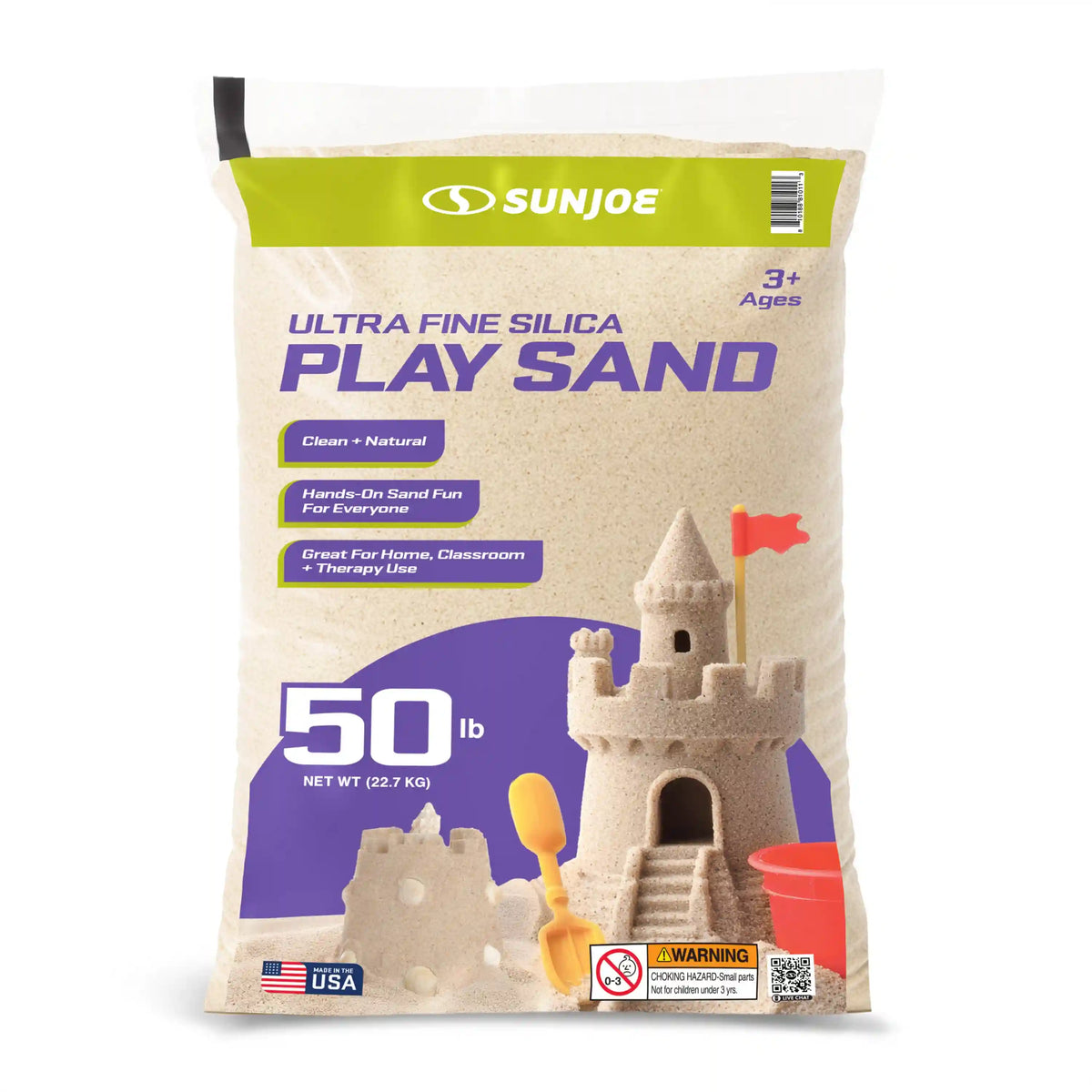 Sun Joe Ultra Fine Silica Play Sand | 50-Lb. Bag