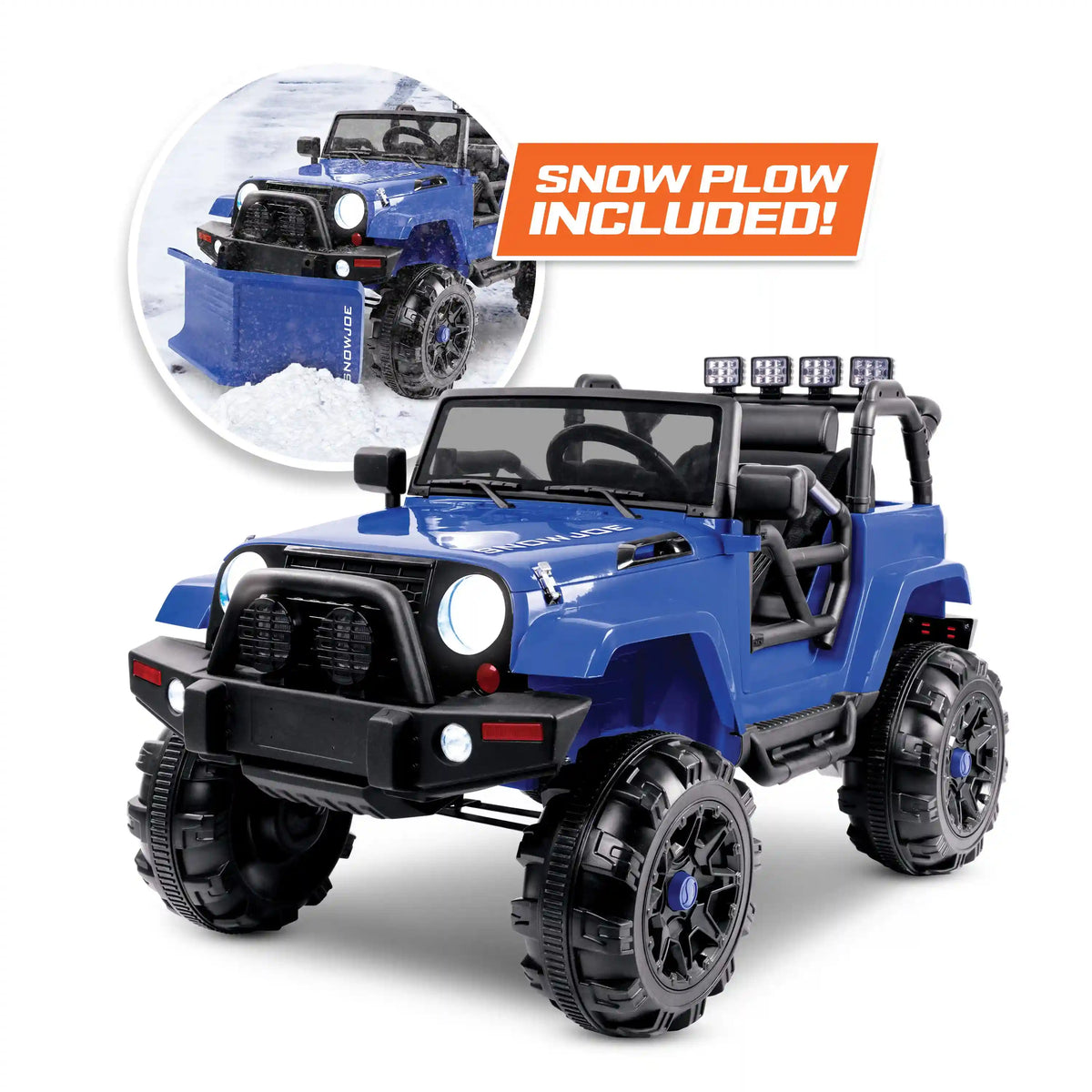 Snow Joe 24V-SUV1 24-Volt* Ride-On Kids Truck W/ Parental Remote and Snow Plow | For Ages 3-7 | W/ 4.0-Ah Battery + Charger