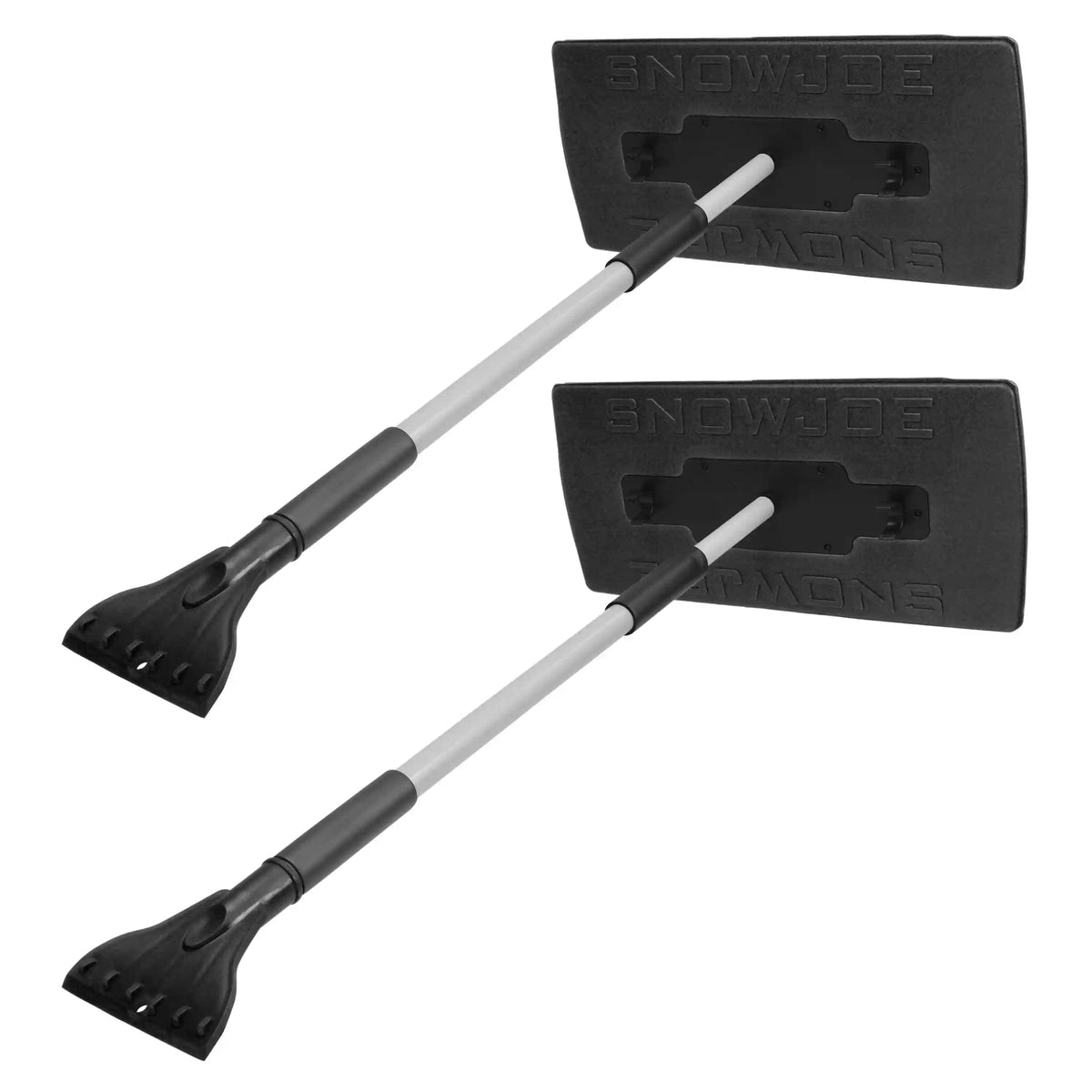 Snow Joe SJBLZD-JMB-BLK2 Jumbo Telescoping Snow Broom + Ice Scraper | 2-Pack (Black)