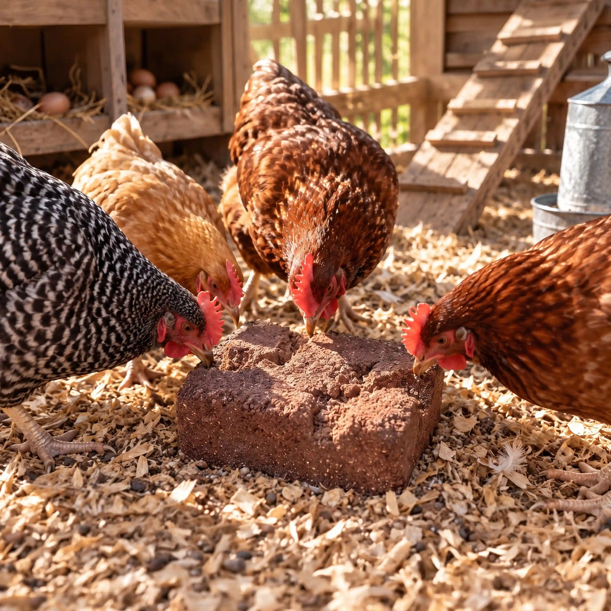 Sun Joe Poultry Grit Pecking Block | For All Types of Poultry | 25 Lbs
