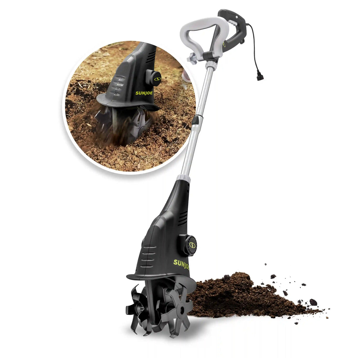 Sun Joe Electric Garden Cultivator | 6.3-inch | 2.5-Amp | Adjustable Shaft