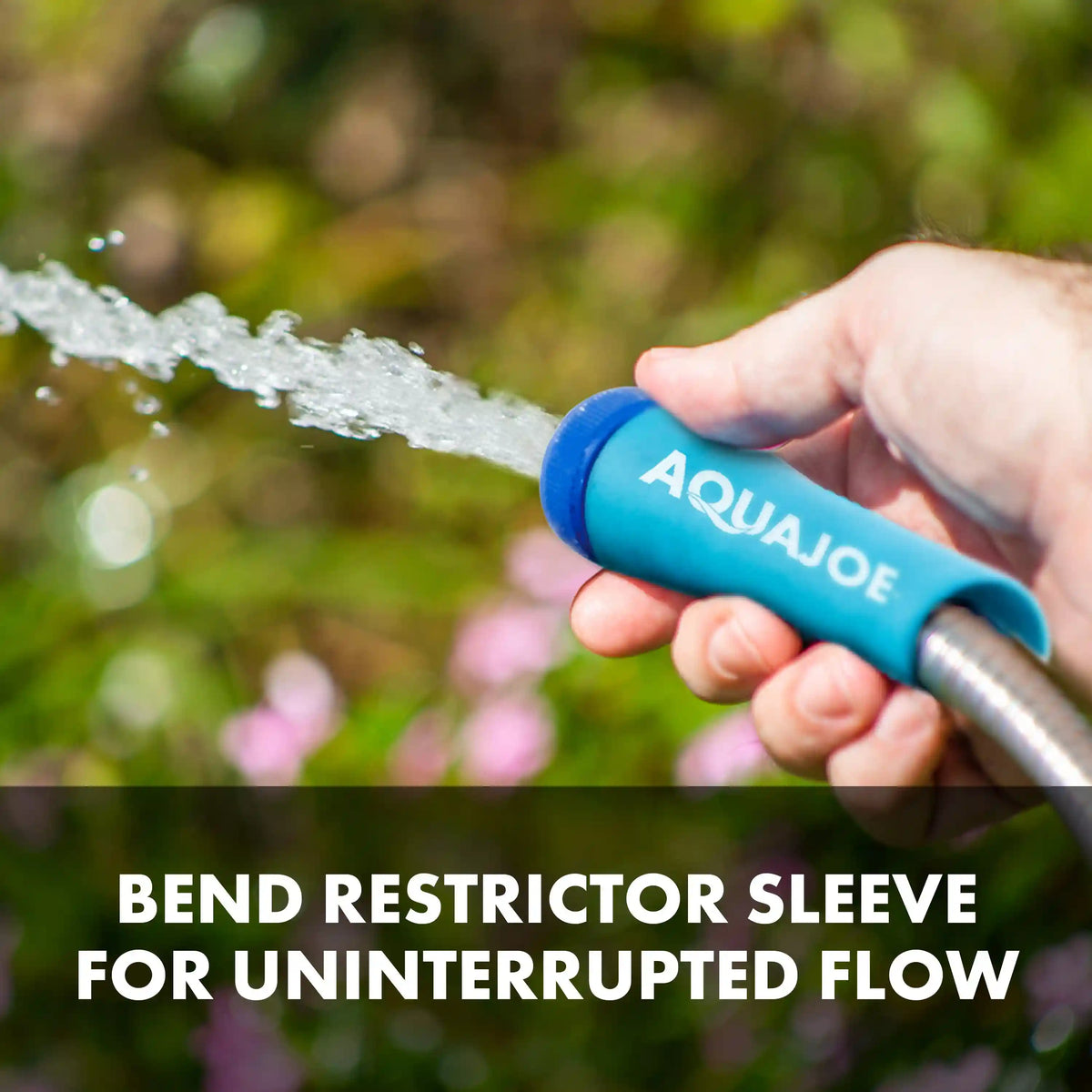 Aqua Joe Heavy-Duty Puncture Proof Metal Garden Hose | 75-Foot | 304-Stainless Steel | Spiral Constructed | 1/2-Inch Diameter
