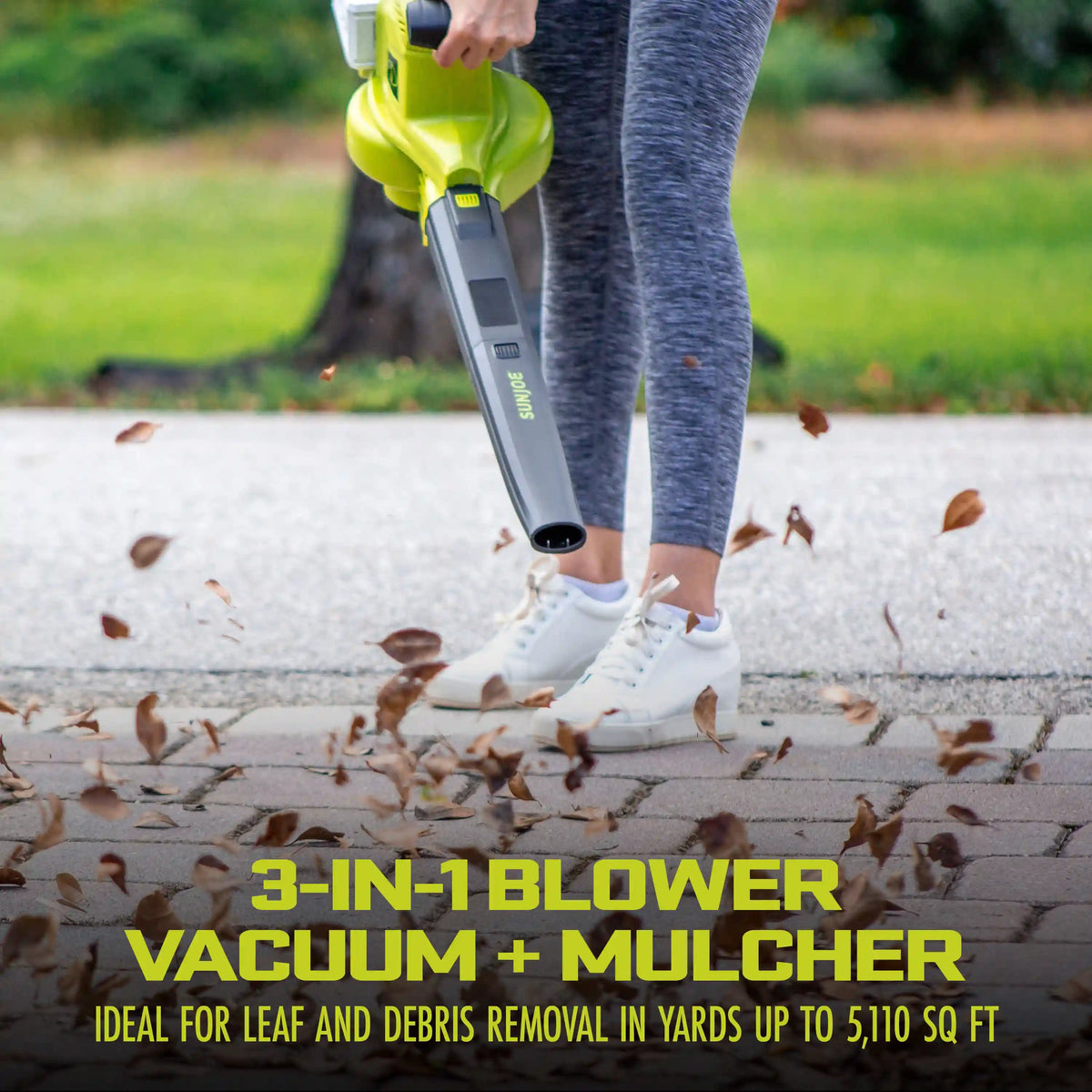 Sun Joe 24V-X2-BVM190 48-Volt* IONMAX Cordless Leaf Blower Vacuum Mulcher Kit | 190-MPH | 340-CFM | W/ 2 x 4.0-Ah Batteries + Charger