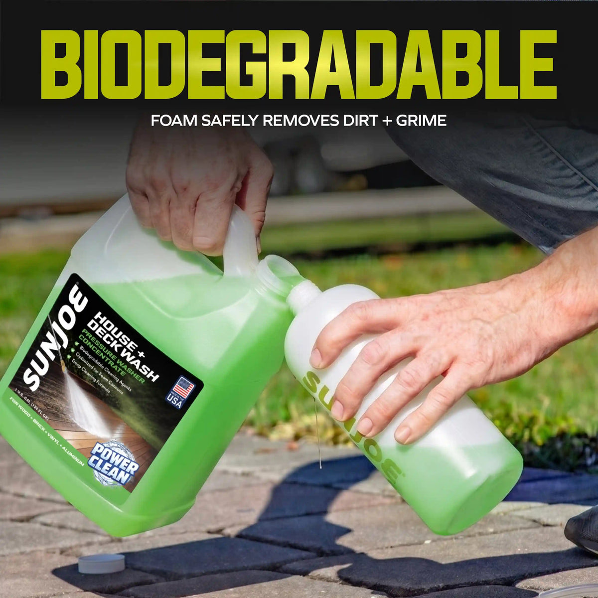Sun Joe House + Deck All-Purpose Pressure Washer Rated Concentrated Cleaner | 1 Gal.