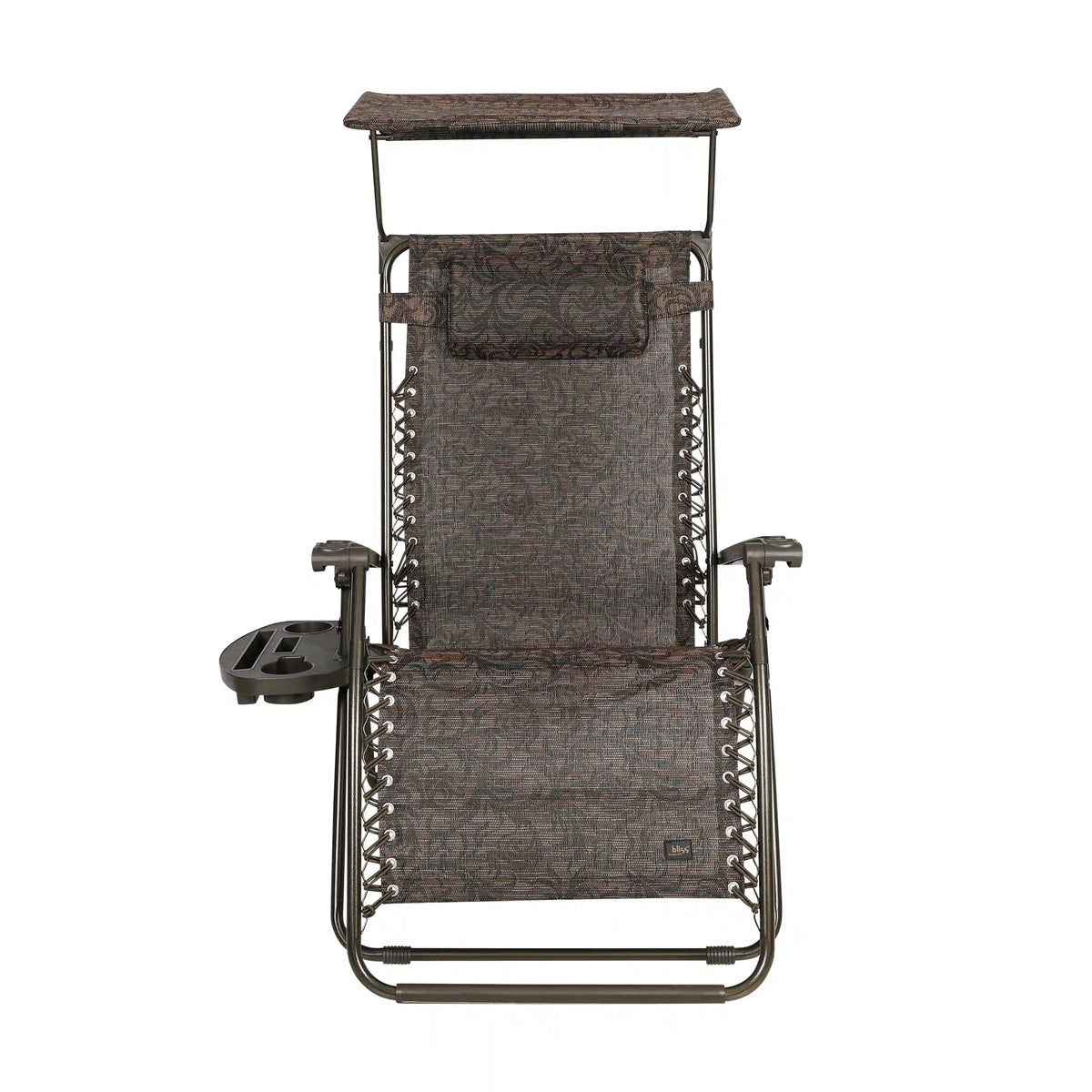 Bliss Hammocks Gravity Free Chair w/ Canopy , Drink Tray, & Pillow | 30-in. Wide XL | Weather & Rust Resistant | 360 Lb. Capacity