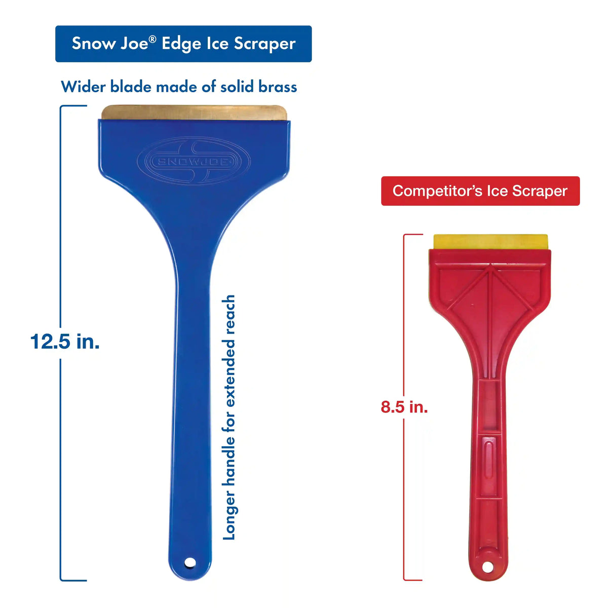 Snow Joe Brass Blade Ice Scraper | w/Oversized Handle, Non-Rust For Quick Ice Removal | For Auto/Truck Windshields