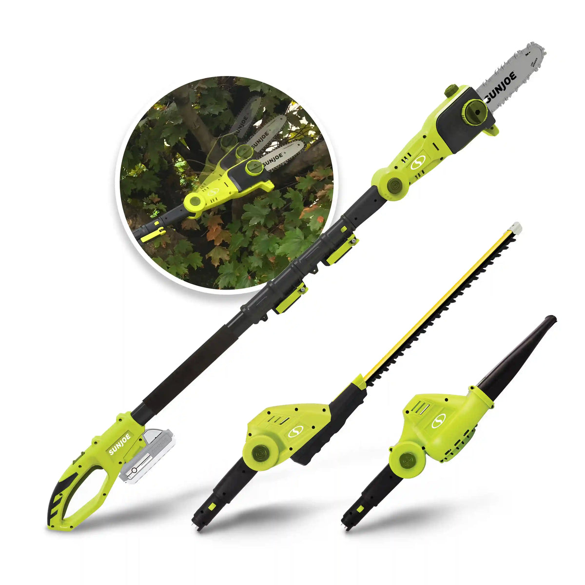 Sun Joe 24-Volt* 3-in-1 Yard Care Solution | Hedge Trimmer | Pole Saw | Leaf Blower| W/ 2.0-Ah Battery + Charger