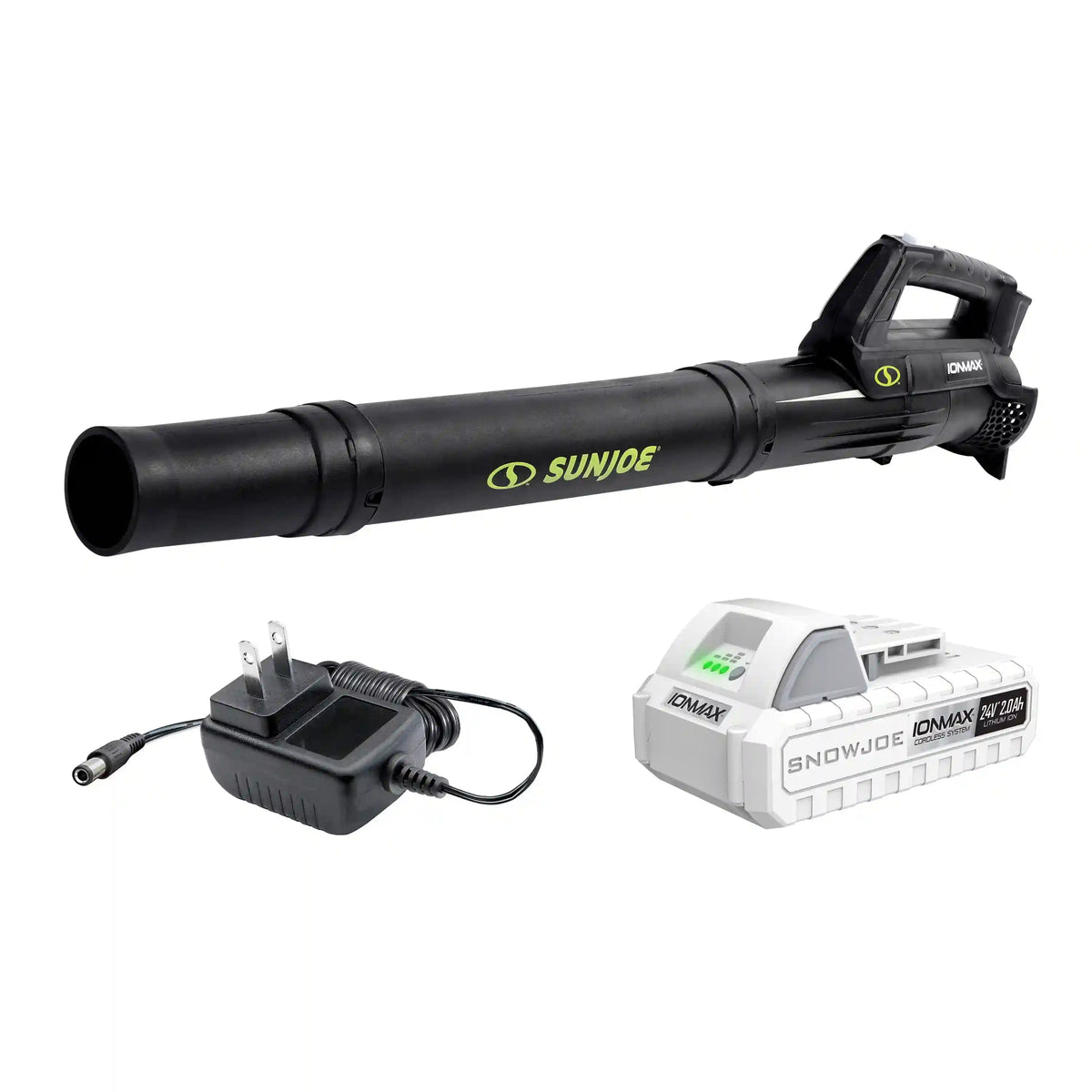 Sun Joe 24-Volt* IONMAX Cordless Compact Turbine Jet Blower | 100-MPH | 280-CFM | W/ 2.0-Ah Battery + Charger