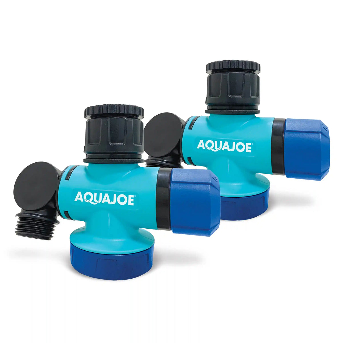 Aqua Joe Multi-Function Outdoor Faucet and Garden Hose Tap Connector | 3/4-Inch Thread Size | 2-Pack