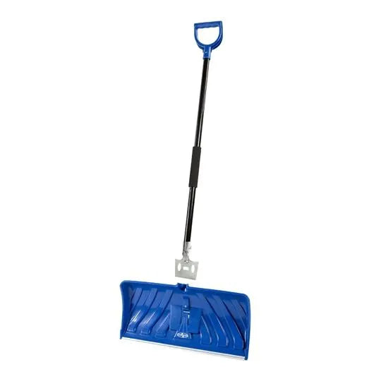 Snow Joe 2-in-1 Snow Pusher + Ice Chopper | 24-Inch | Poly Blade (Blue)