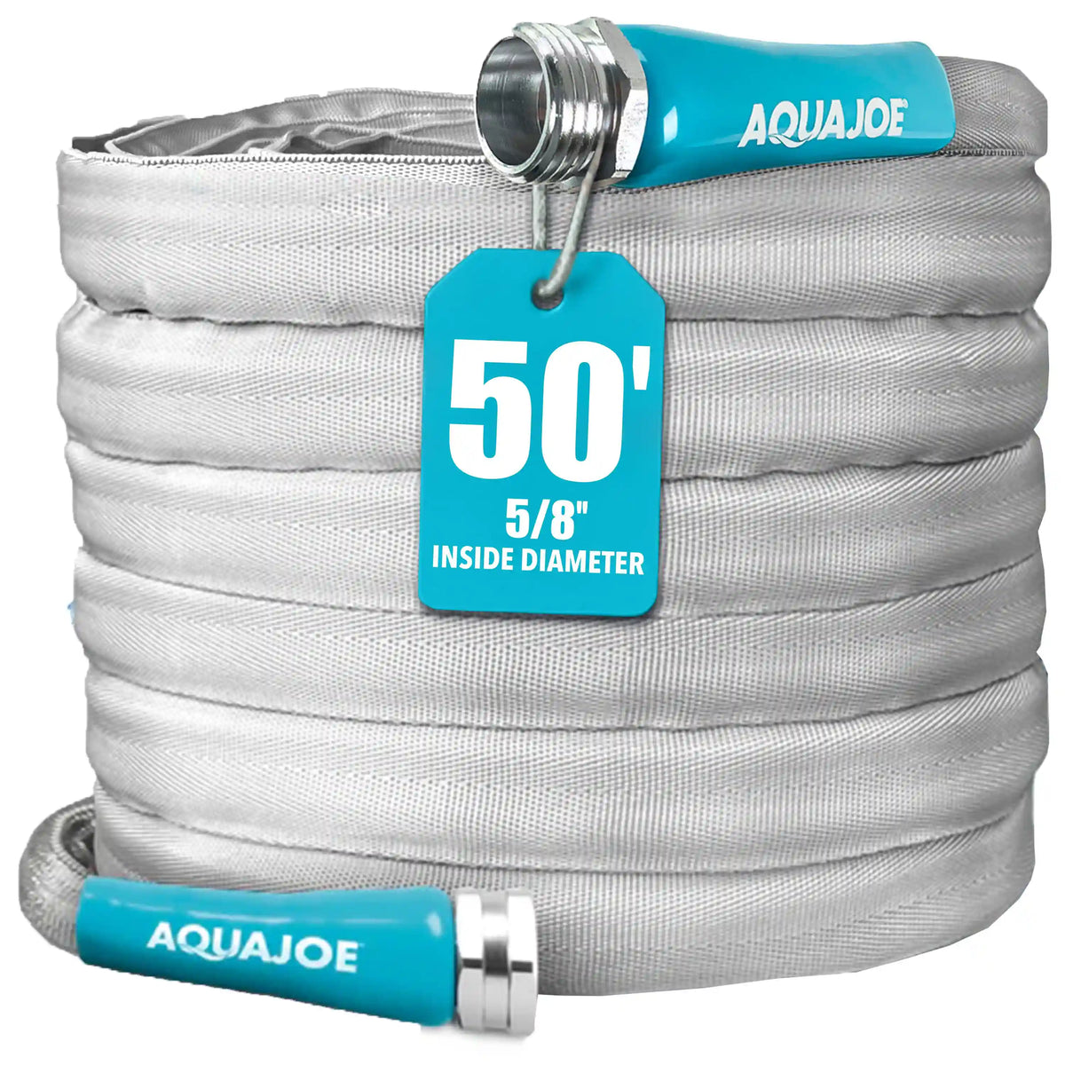 Aqua Joe Non-Expanding Kink-Resistant XTREME FIBERJACKET Garden Hose | 600-PSI BURST-RATED | 50-Foot | 5/8-Inch Diameter