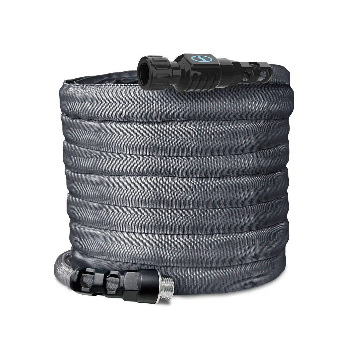 Aqua Joe Kink + Twist-Resistant Weather-Resistant FiberJacket Garden Hose | 75-Foot | 5/8-Inch Diameter