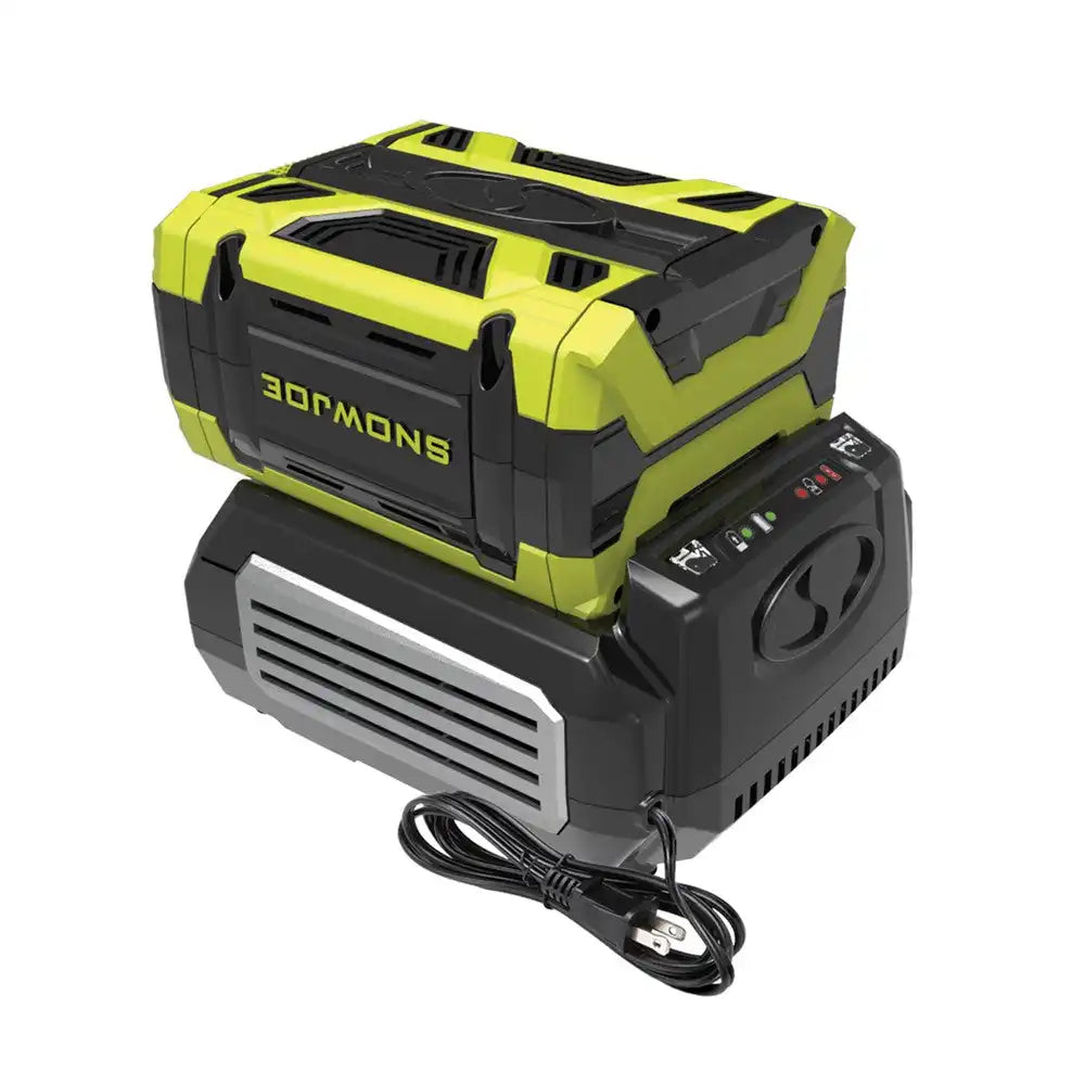 Snow Joe + Sun Joe CERTIFIED AUTHENTIC 100-Volt iONPRO Starter Kit | 5.0 Amp Battery | Rapid Charger