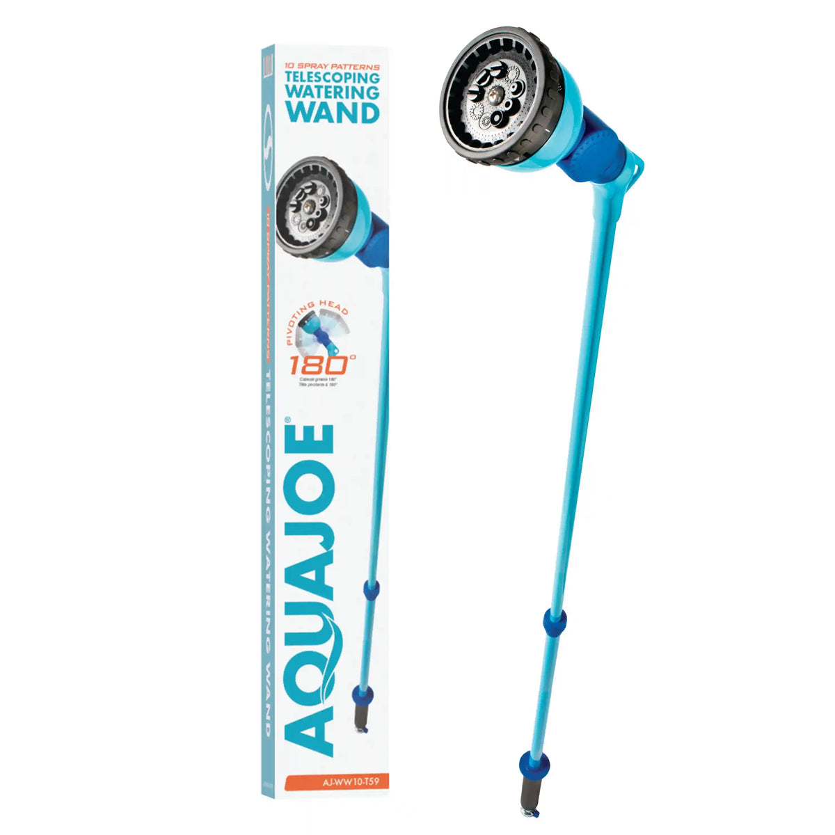 Aqua Joe Telescoping Watering Wand | Extends 36" - 53" | 10 Spray Patterns
