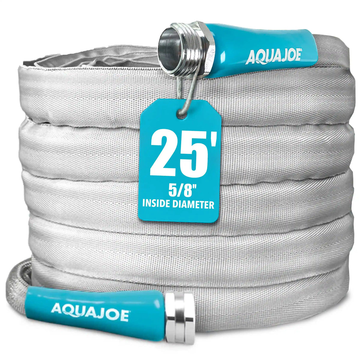 Aqua Joe Xtreme Ultra Flexible Non-Expanding Kink-Resistant FiberJacket Garden Hose | 25-Foot | 5/8-Inch Diameter