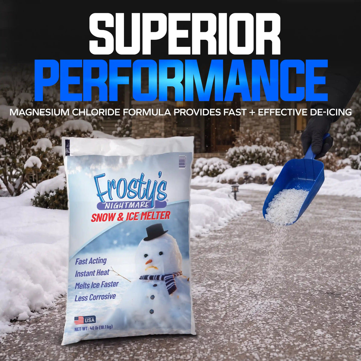 Frosty's Nightmare Ice and Snow Melt + Deicer Blend | 40 Lb. Bag