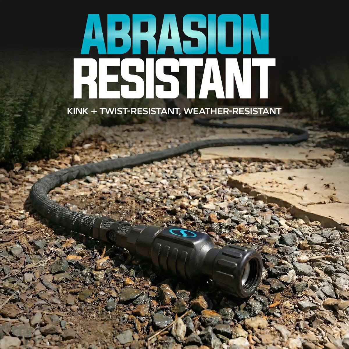 Aqua Joe Kink + Twist-Resistant Weather-Resistant FiberJacket Garden Hose | 100-Foot | 5/8-Inch Diameter