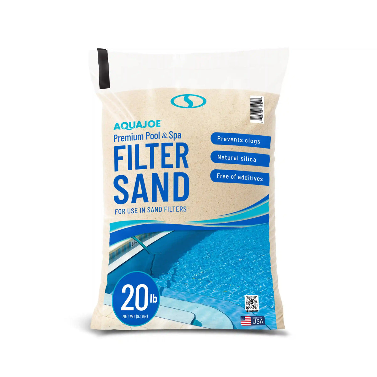 Aqua Joe Premium Pool + Spa Filter Sand | Natural Silica | 20 Lb. Bag
