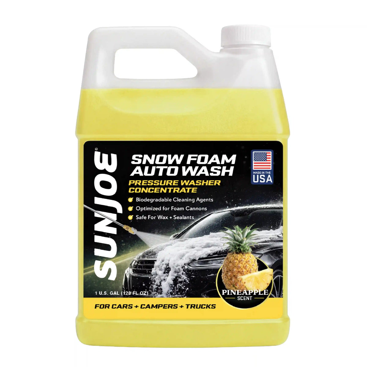 Sun Joe Foam Cannon Starter Bundle | W/ Electric Pressure Washer, 34 oz Foam Cannon, and Auto Wash | Quick Connect Nozzles