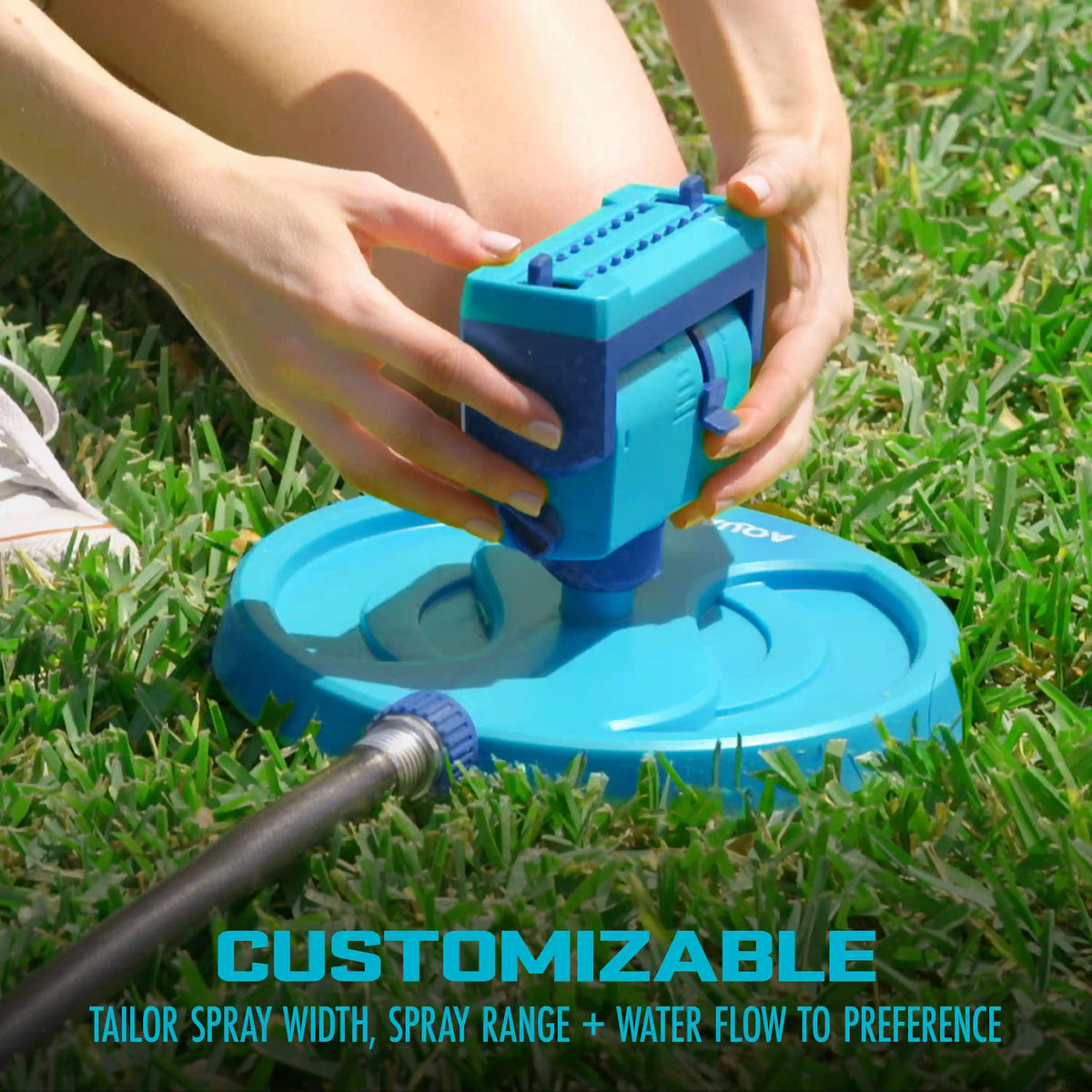 Aqua Joe Mini Gear-Driven Oscillating Sprinkler on Sled Base | Customizable Coverage | 4,250 Sq. Ft. Max Coverage
