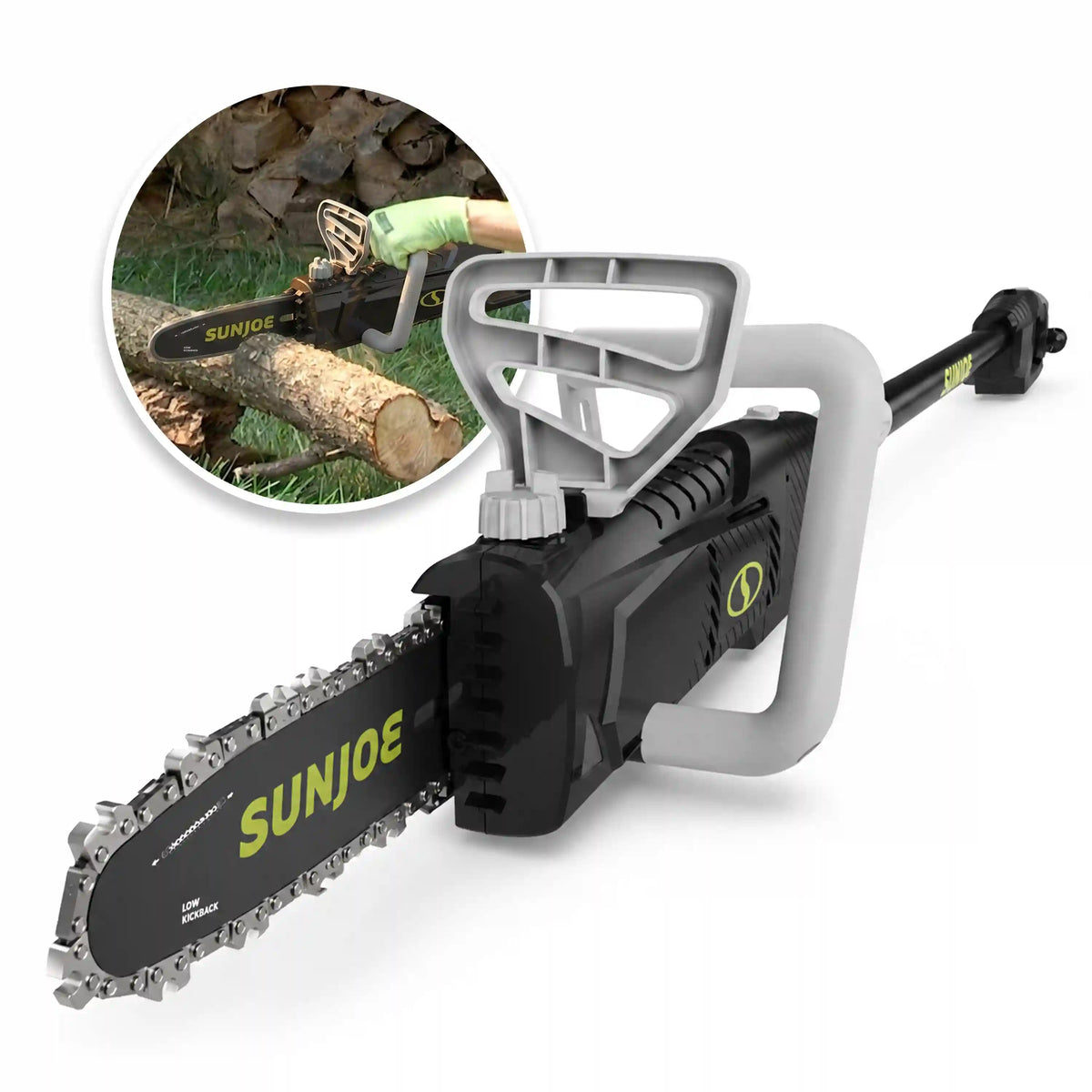 Sun Joe Electric Convertible Pole Chain Saw | 8-inch | 6-Amp | 7.5-inch Cutting Thickness Max