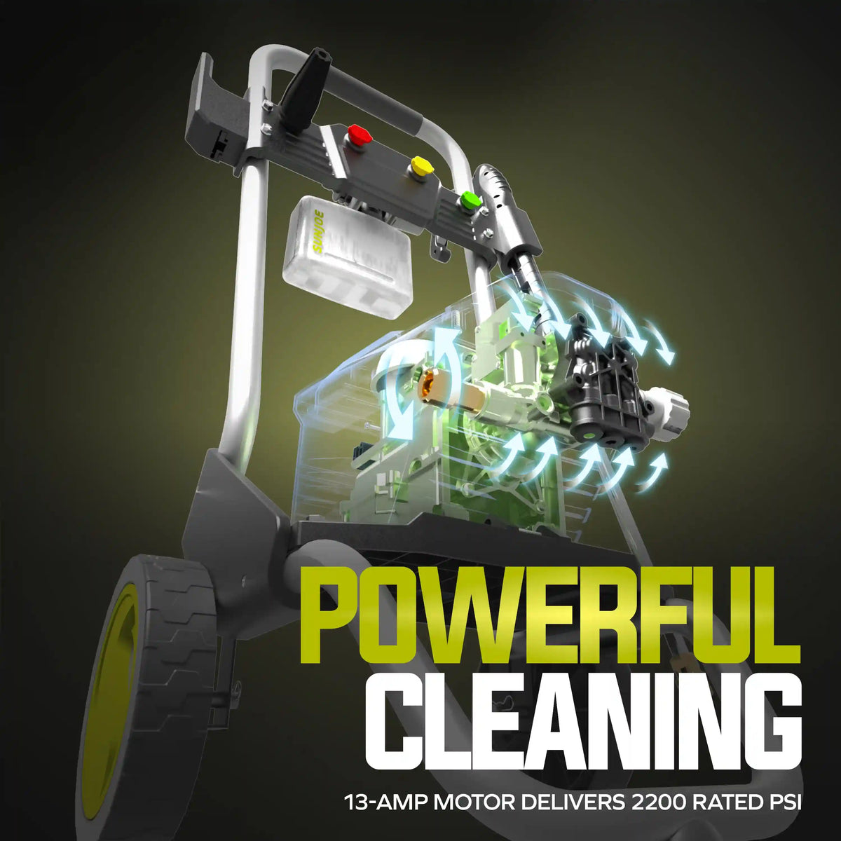 Sun Joe Certified Rated 2200 PSI Electric Pressure Washer | Foam Cannon + Turbo Nozzle | 1.1 Rated GPM | 13-Amp