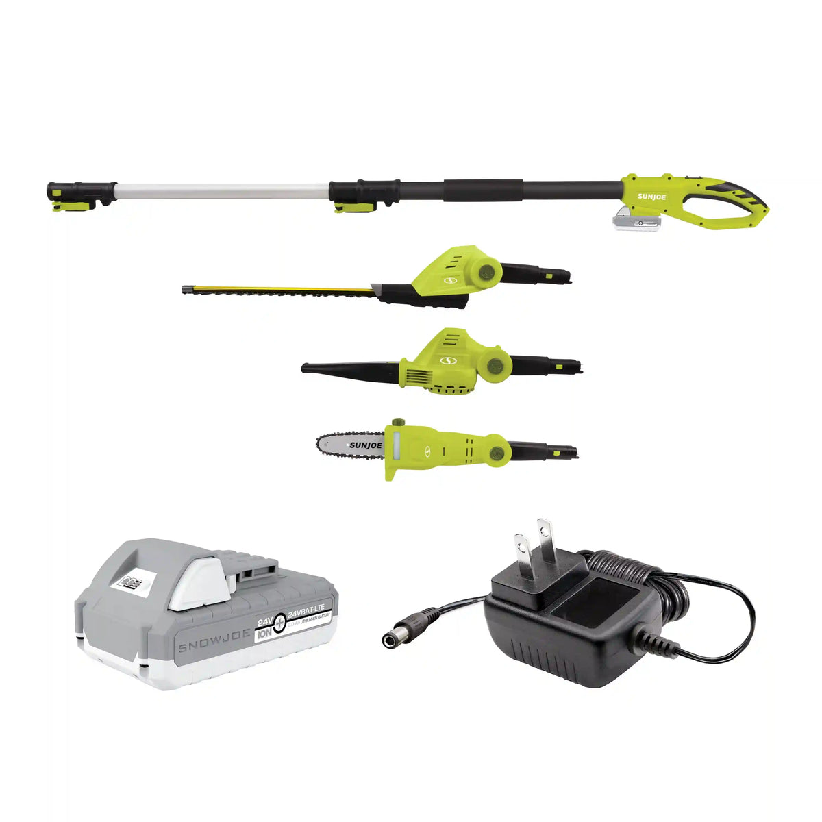 Sun Joe 24-Volt* 3-in-1 Yard Care Solution | Hedge Trimmer | Pole Saw | Leaf Blower| W/ 2.0-Ah Battery + Charger