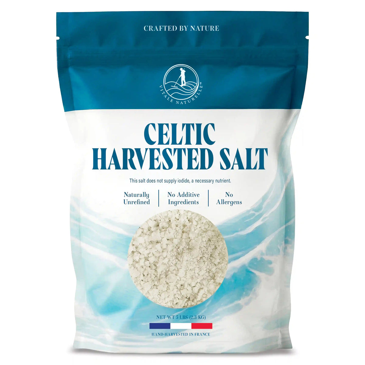 Vitale Naturelle Celtic Sea Salt for Cooking and Spa | Naturally Unrefined | No Additive Ingredients | 5-Lb Bag