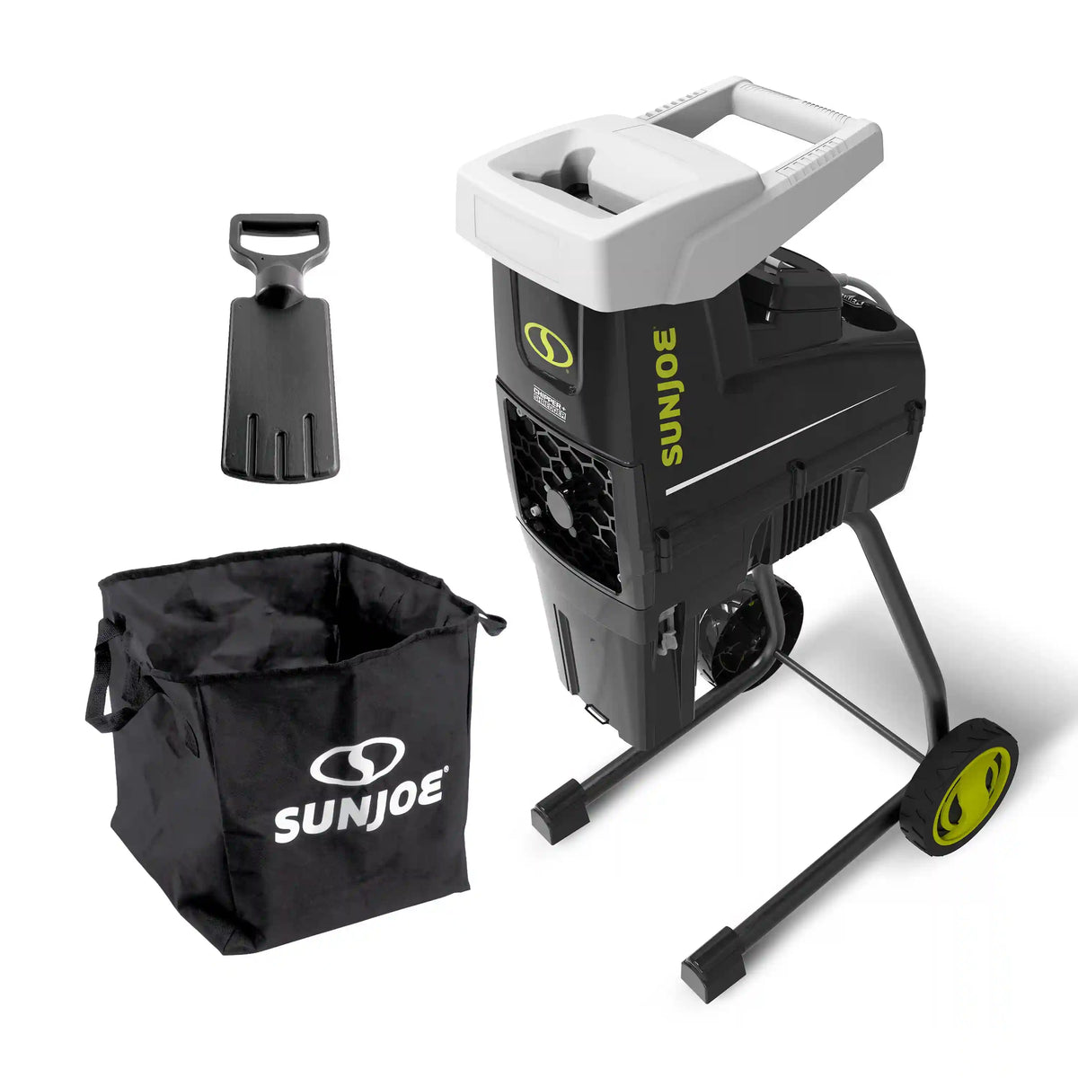 Sun Joe Silent Electric Wood Chipper + Shredder W/ Collection Bag | 1.7-inch Cutting Diameter | 15-Amp