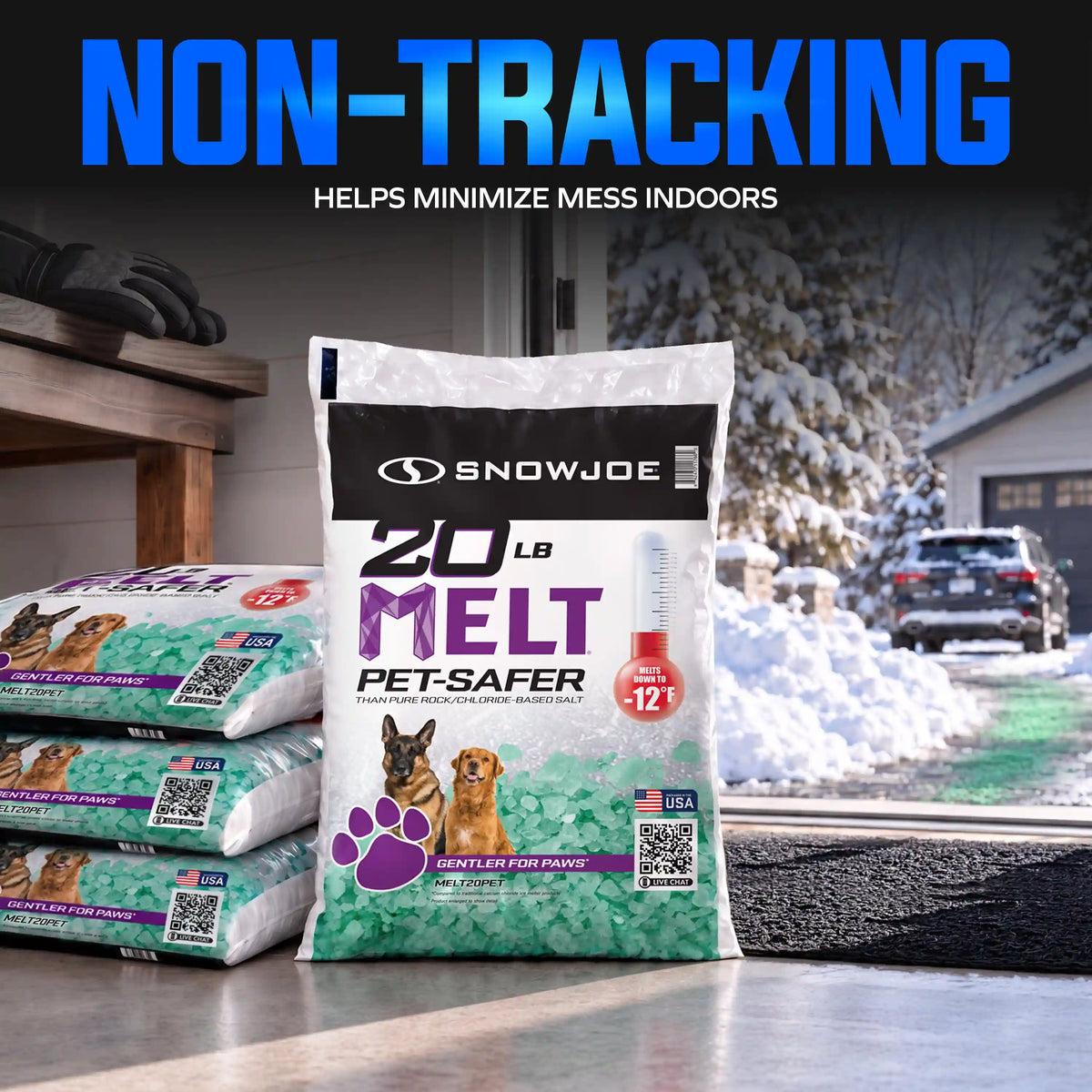 Snow Joe Pet-Safer Blend Premium Ice Melt | 20 Lb. Bag | Melts Down To -12°F