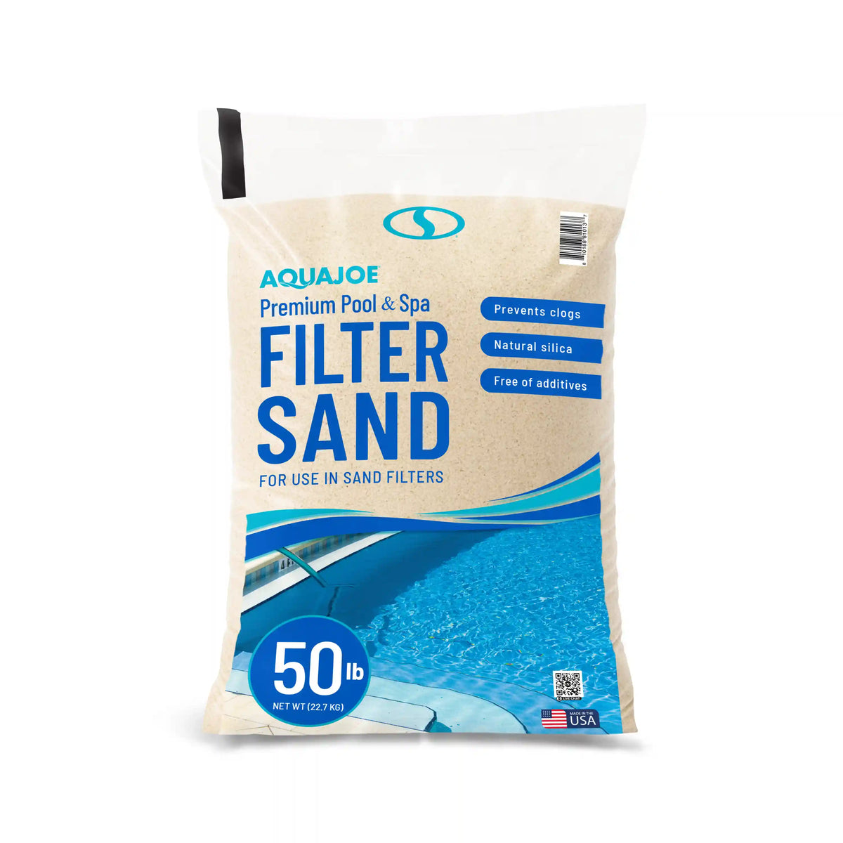 Aqua Joe Premium Pool + Spa Filter Sand | Natural Silica | 50 Lb. Bag
